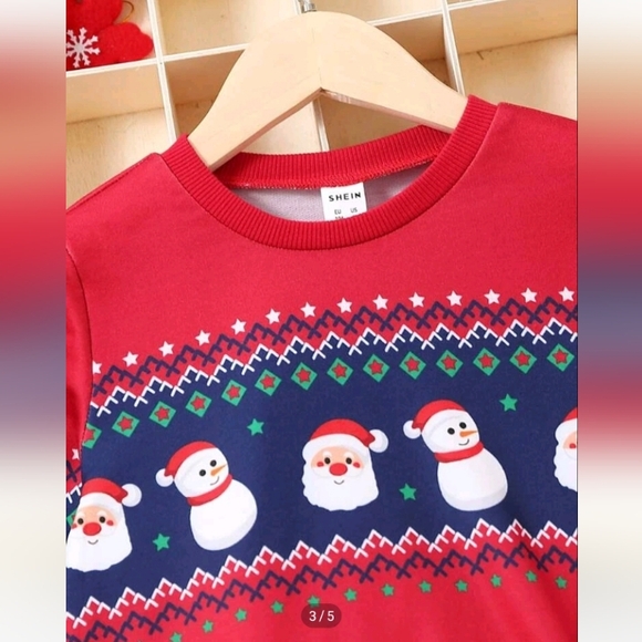 Little Kid Christmas Print Sweatshirt & Sweatpants Size 7 boys - Picture 3 of 4